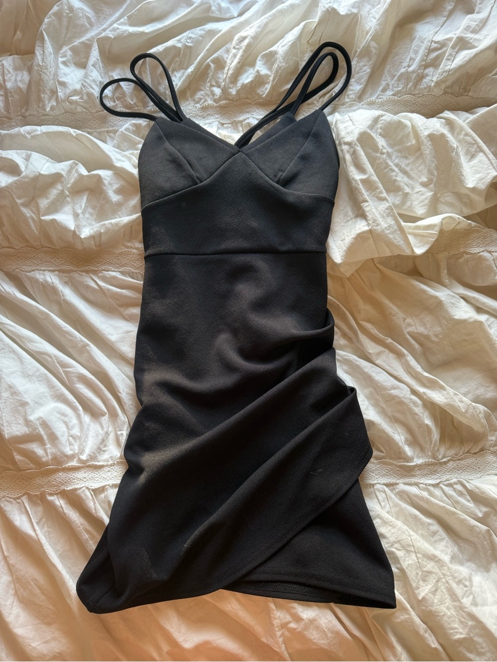 PrettyLittleThing Black Mini Dress with Double Straps